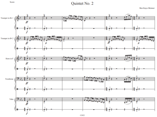  Quintet No 2 – Preview Score