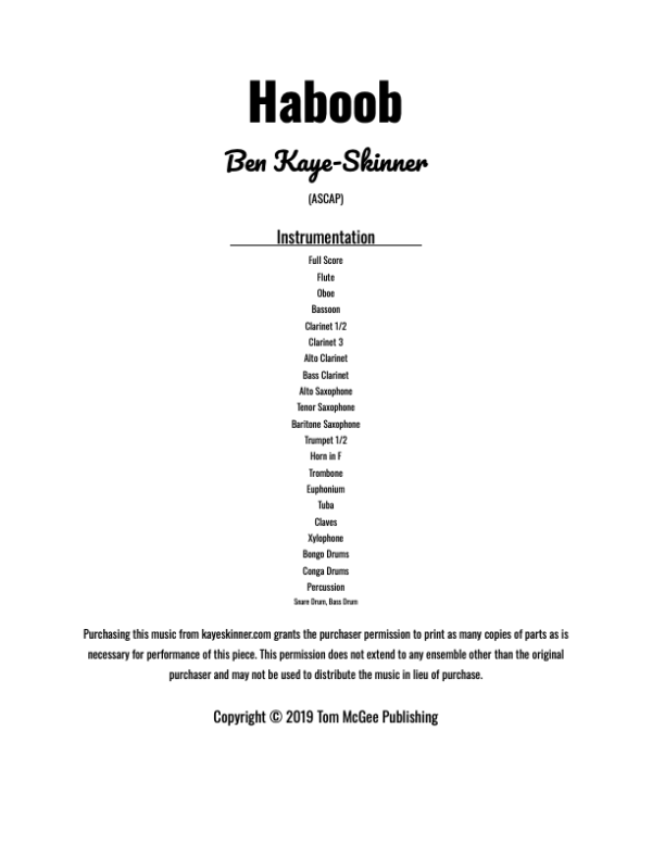  Haboob – Preview Score