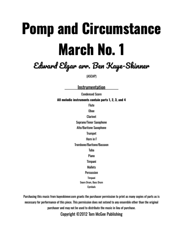  Pomp and Circumstance – Preview Score